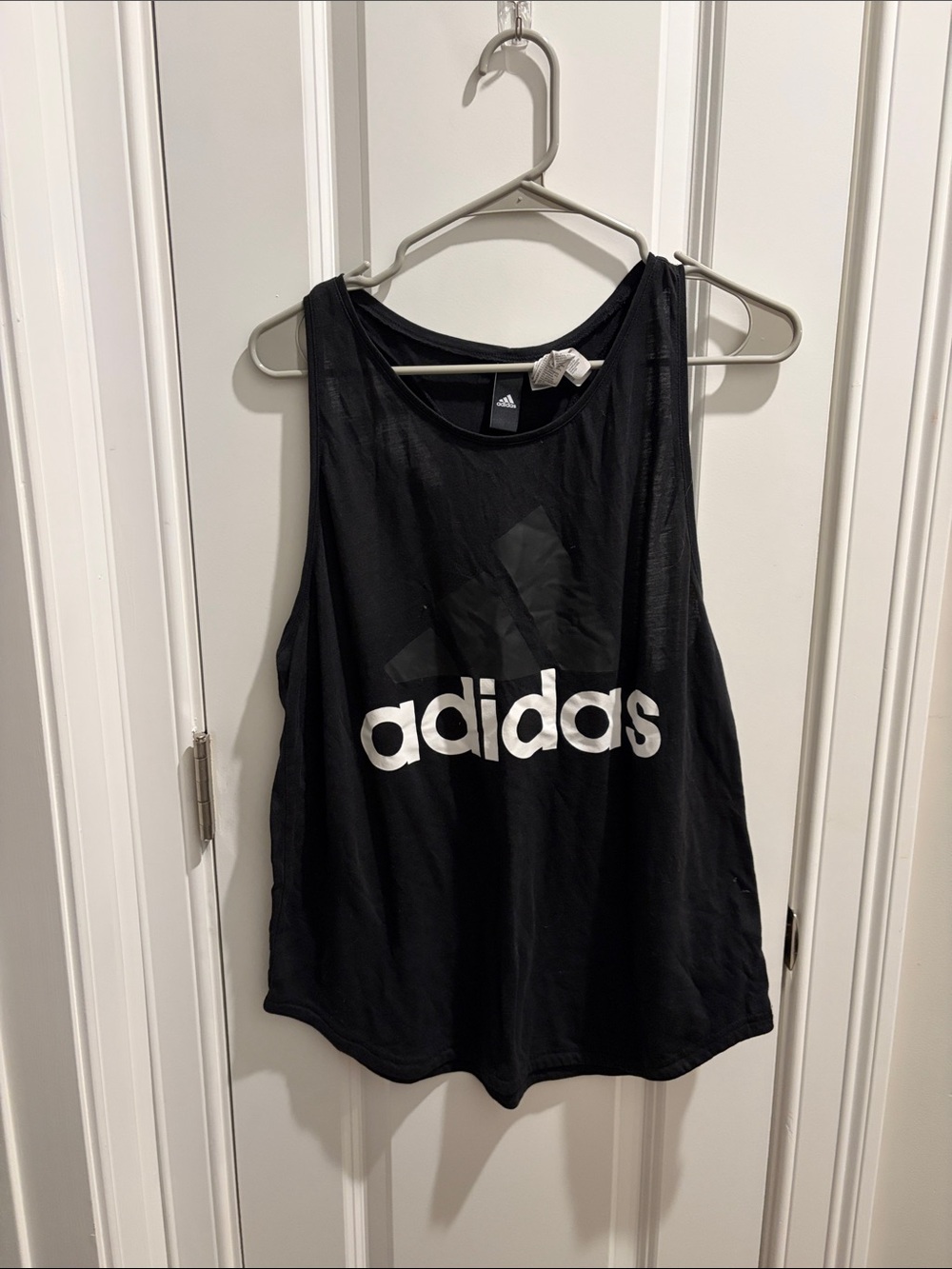adidas Black Tank Top with White Logo